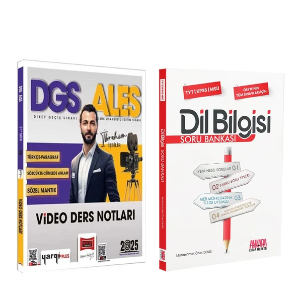 Yargı 2025 DGS ALES Türkçe Paragraf Sözcükte Anlam Sözel Mantık Video Ders Notları ve AKM Dil Bilgisi Soru Bankası Seti 2 Kitap ürün görseli 1