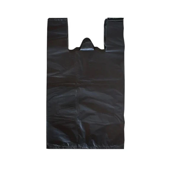 Siyah Dökme Market Poşeti Torbası - Hışır Atlet Poşet - Orta Boy - 27 x 50 Cm. - 10 Kg. ürün görseli 1