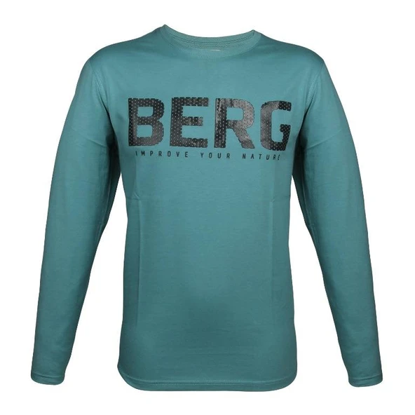 Berg Okmok Uzunkollu Erkek T-Shirt-MAVİ ürün görseli 1