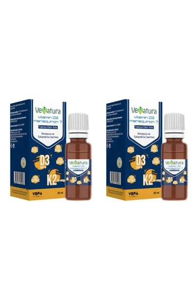 Venatura Vitamin D3 K2 Menakuinon 7 Damla 20 ml 2 Adet ürün görseli 1