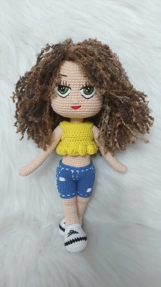 Şirin Ahu Bebek Amigurumi Organik Oyuncak ürün görseli 1