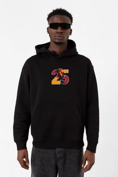 25 Aslan Siyah Erkek 3ip Kapşonlu Sweatshirt ürün görseli 1