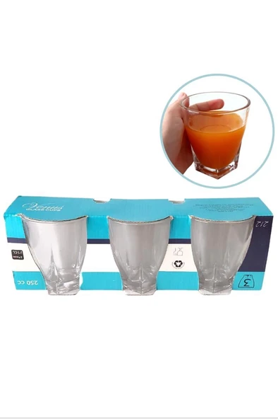Venüs 3'lü Su Bardağı 250Ml Royaleks-212 - Resim 2