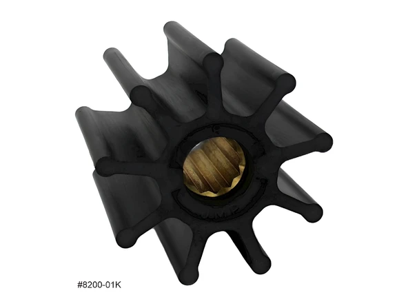 8200-01K JMP Marine Flexible Impeller Kit (Replaces Jabsco 6760-0001, Johnson 09-802B, Perkins 0460027, Volvo Penta 842857, 844683, 845796, Yanmar 125613-42762, CEF 500245, & More) ürün görseli 1