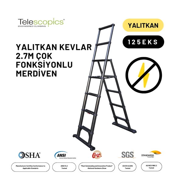 2.7m Kevlar Yalıtkan Çok Fonksiyonlu Merdiven 20ackv ürün görseli 1