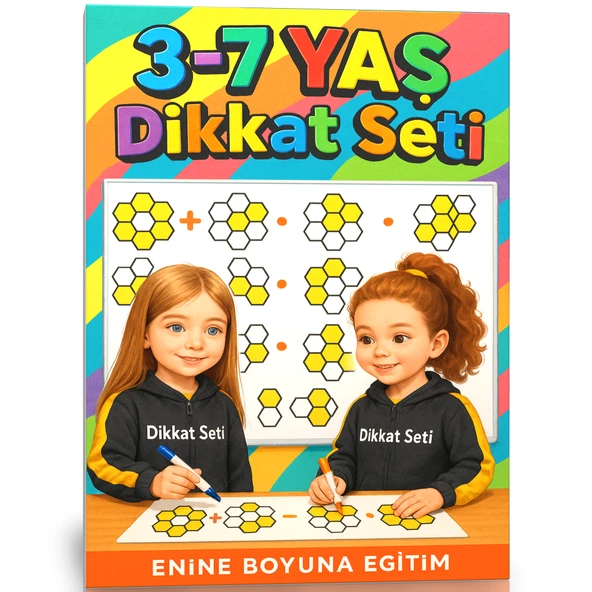 3-7 Yaş Dikkat Seti (Cırt Cırtlı YAZ-SİL) ürün görseli 1