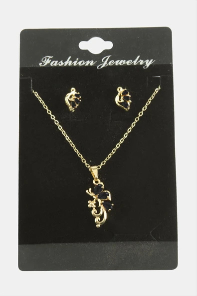 Yusufçuk Zirkon Taşlı Set Kolye - Resim 5