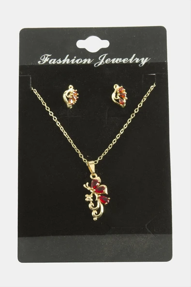 Yusufçuk Zirkon Taşlı Set Kolye - Resim 3