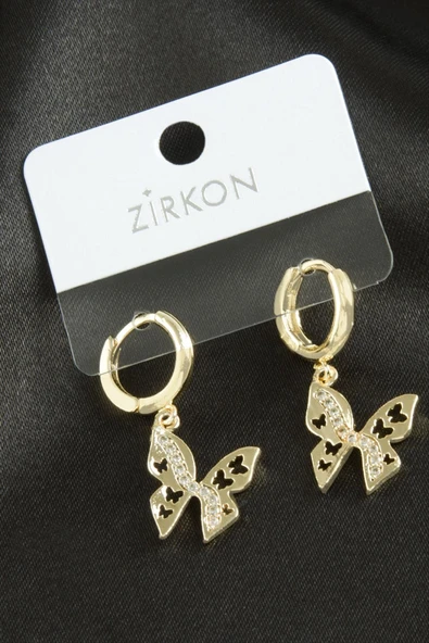 Kelebek Zirkon Taşlı Küpe ürün görseli 1