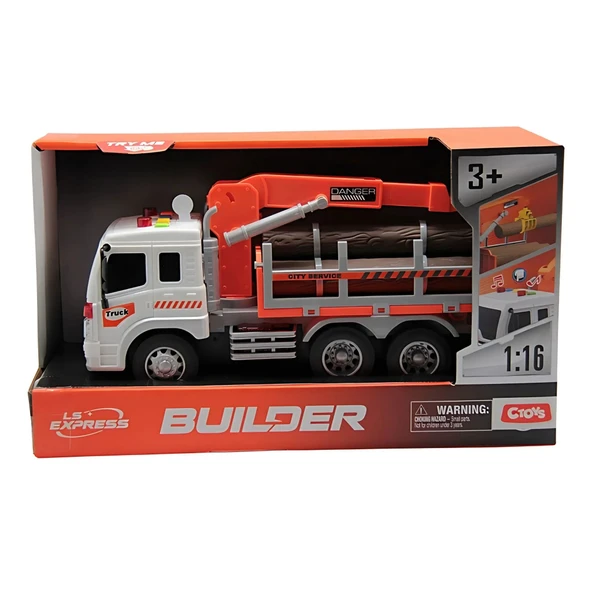 Ceren Ctoys Sesli Işıklı Kütük Taşıyıcı Vinç Kamyon  WY300F ürün görseli 1