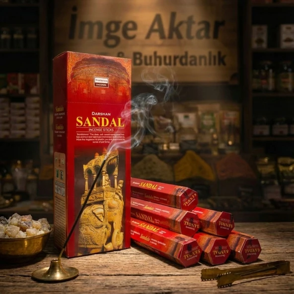 Darshan Sandal Ağacı (Sandal Wood) Çubuk Tütsü (20'li Paket) ürün görseli 1