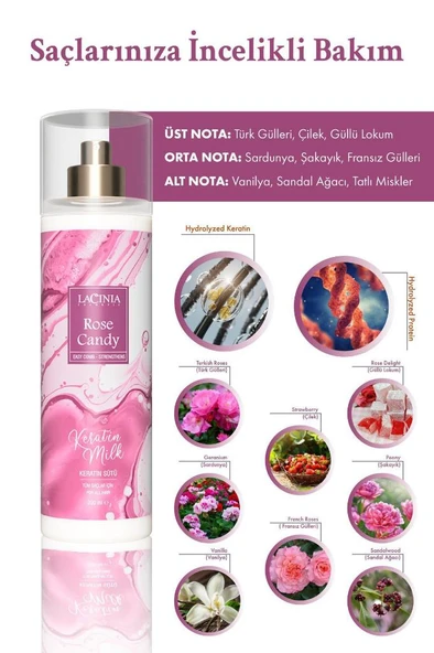 Lacinia KERATİN SÜTÜ - ROSE CANDY 200 ml - Resim 3