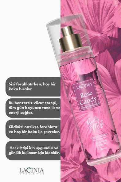 Lacinia BODY MIST - ROSE CANDY 150 ml - Resim 2