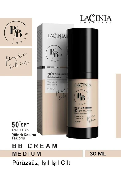 Lacinia BB Cream Medium 30Ml 50 SPF ürün görseli 1