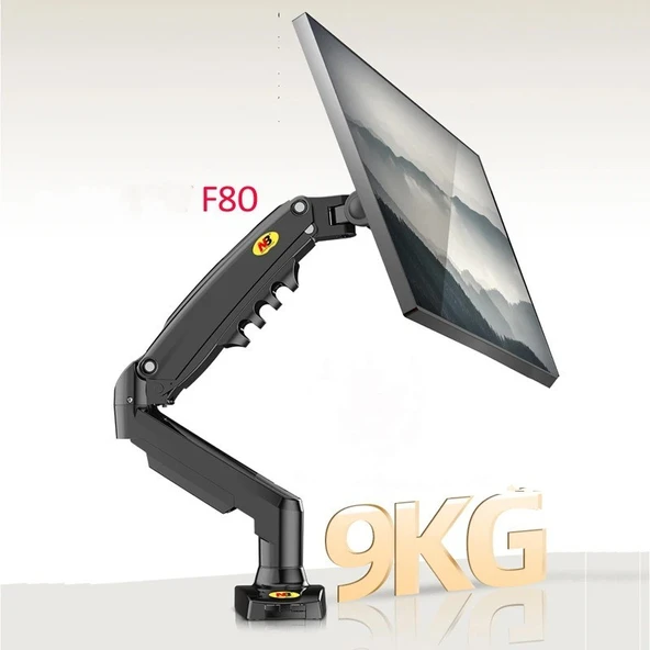 NB F80 Tek Kol Amortisörlü Monitör Tutucu 17-30" Uyumlulu Ergonomik Tasarım ürün görseli 1