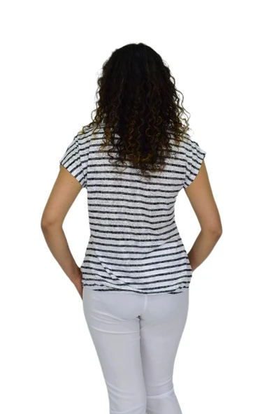 Kadın Kısa Kol Baskılı Bluz BGL-ST04696 - Resim 5