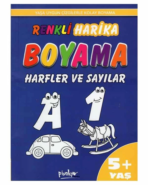Renkli Harika Boyama Harfler ve Sayılar Pinokyo Yayınları ürün görseli 1