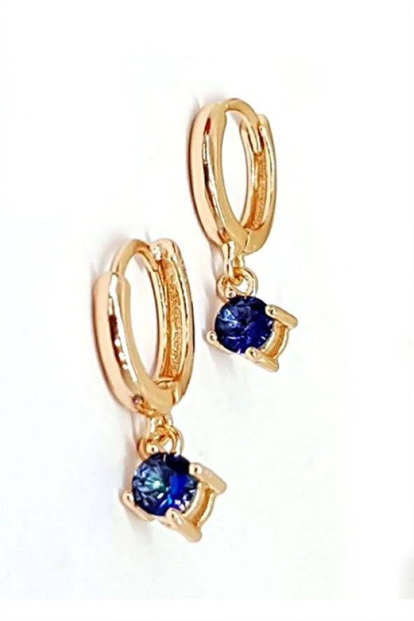 Blue Mistik Topaz Taşlı Gümüş Rose Küpe ürün görseli 1