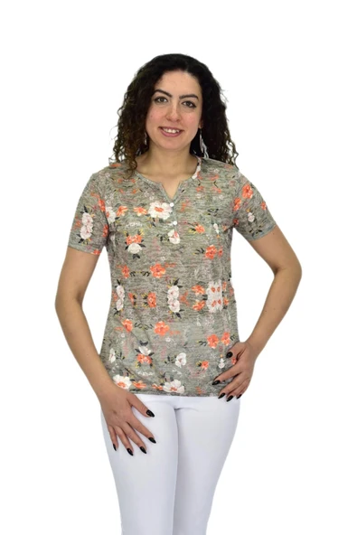 Kadın Kısa Kol Baskılı Bluz BGL-ST04688 ürün görseli 1