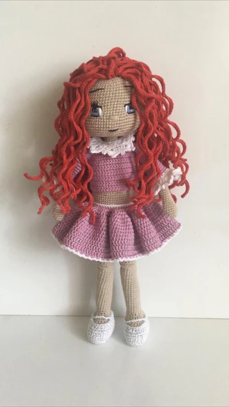 Kızıl Güzeli Bebek Amigurumi Organik Oyuncak ürün görseli 1
