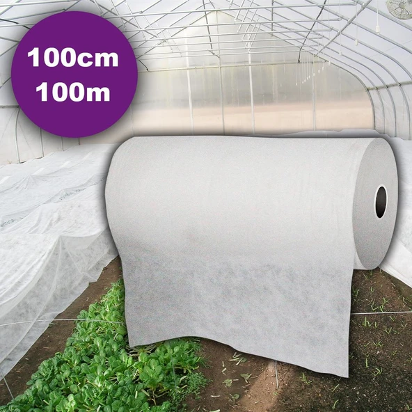 100cm x 100m AGRİL ISI DON PERDESİ, ZİRAİ DON KIRAĞI ÖRTÜ 17gr KARPUZ ÇİLEK ÖRTÜSÜ, SERA TOPRAK ÖRTÜSÜ ürün görseli 1