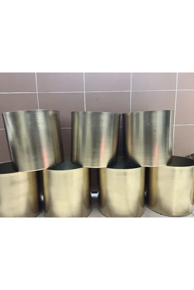 30x30 Gold Saksı Metal Alüminyum Canlı Cansız Çiçek Saksısı ürün görseli 1