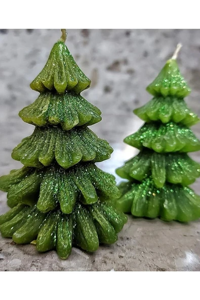 2’li Yeşil Çam Ağacı Kokulu Mum ürün görseli 1