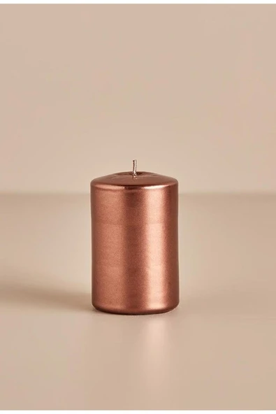 Bronz renk blok silindir mum 10x7cm mum ürün görseli 1