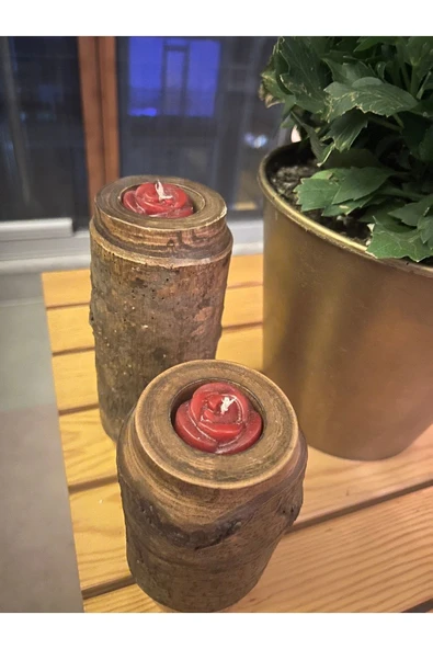 Tealight Kırmızı Gül Mum 2 Adet ürün görseli 1