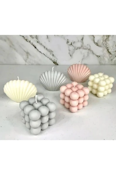 6'lı Set Bubble , Istiridye Mum ürün görseli 1