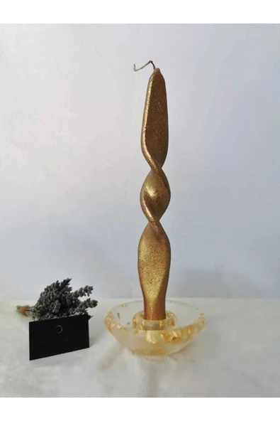 Altın Varak Gold Burgu Şamdan Kokulu Dekoratif Mum ürün görseli 1