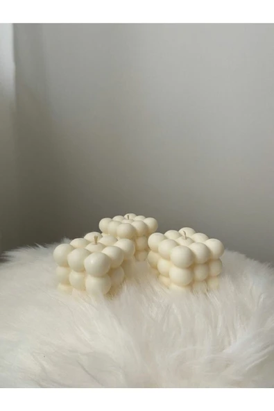 3 Lü Dekoratif Kokulu Bubble Mum - Resim 3