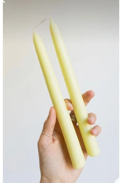 Sarı Şamdan Ikili Dekoratif Mum Soya Wax ürün görseli 1