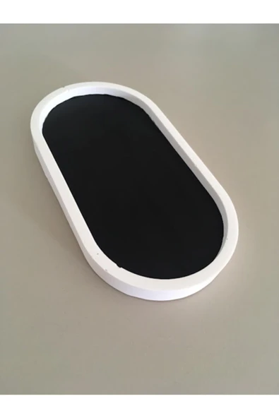 Dekoratif Oval Beton Biblo Tabak Beton Takı Tabağı Mum Tabağı Organizer Mumluk Tütsülük ürün görseli 1