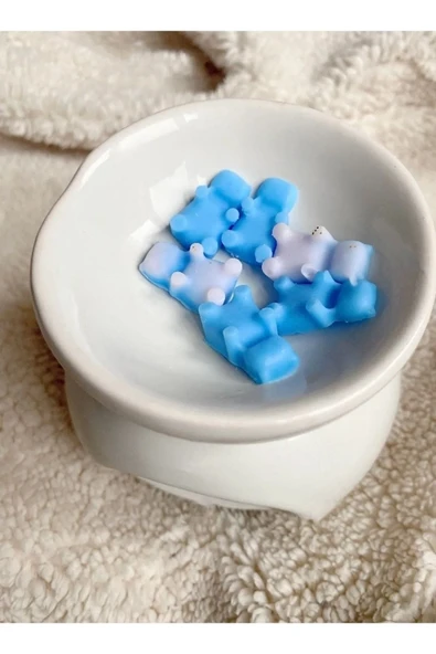 Kokulu Mavi Sedefli Jelibon Ayıcık Şeklinde Soya Wax Melts Buhurdanlık Buhardanlık Mum ürün görseli 1