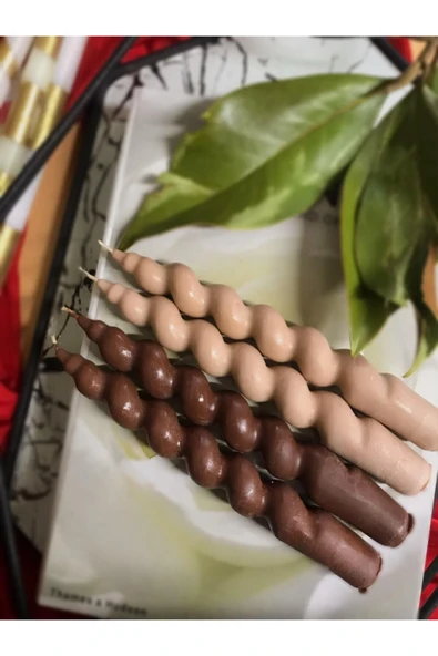 Dekoratif 4'lü Kokulu Burgu Mum Seti ürün görseli 1