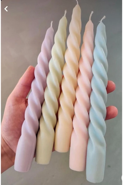 5’li Twist Mum Lila, Yeşil, Mavi, Pembe, Yavruağzı ürün görseli 1