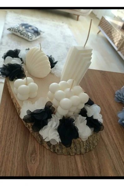 4lü Beyaz Renk Kokulu Mum Seti ürün görseli 1
