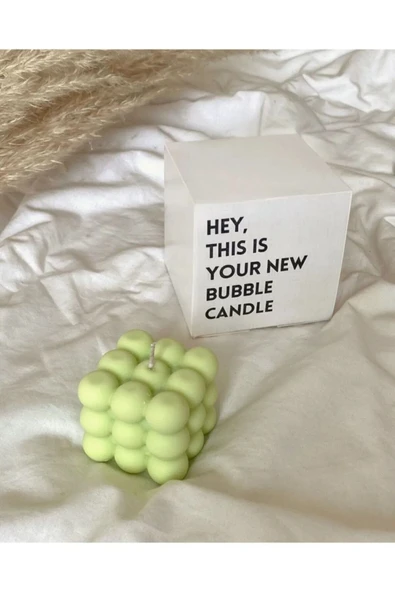 Fıstık Yeşili Soya Wax Dekoratif Bubble Mum Kokulu ürün görseli 1