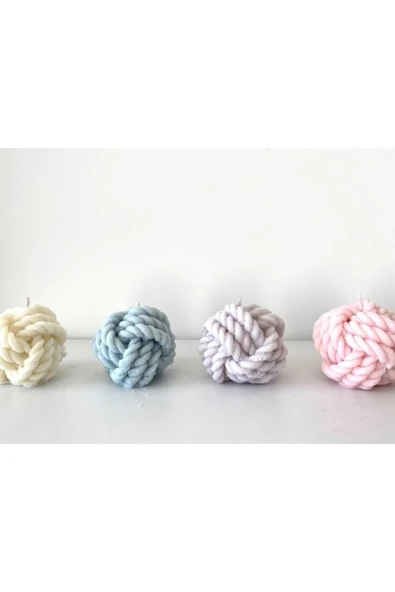 Soya Wax Dekoratif Düğüm Mum 4'lü Set ürün görseli 1