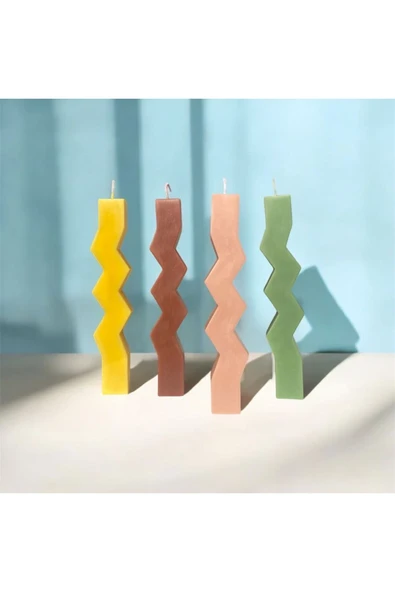 Zigzag Şamdan Mum Retro ürün görseli 1
