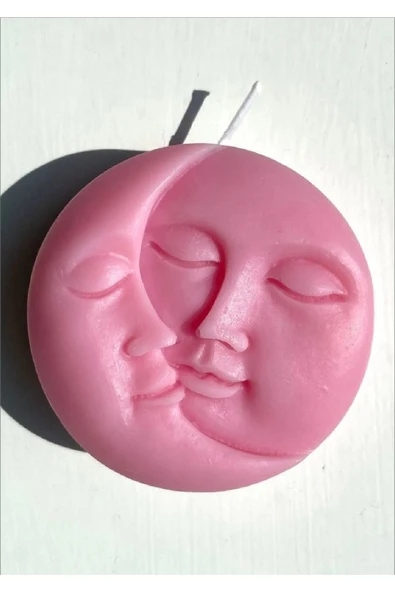 Pembe Ay Yüz Güneş Dekoratif Kokulu Mum ürün görseli 1