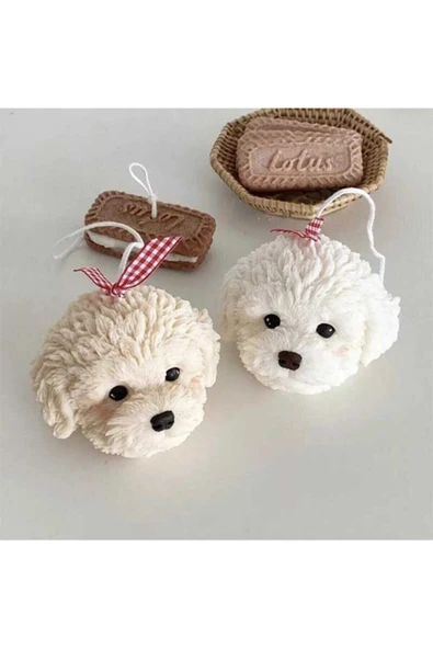 2'li Dekoratif Kokulu Köpek Mum (8 CM) Köpek Mum ürün görseli 1