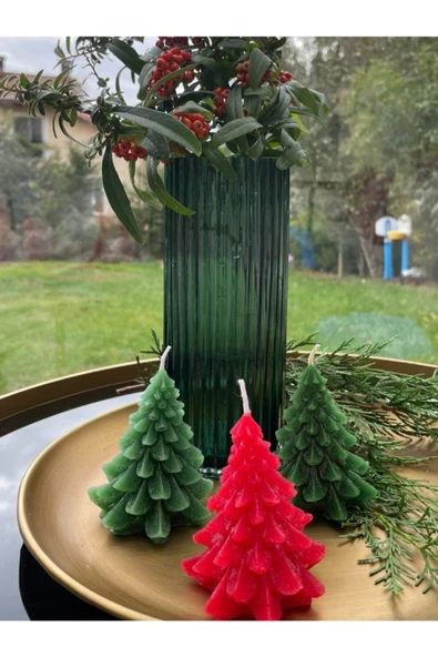 Çam Ağacı Mum Seti 3'lü - Kokulu ürün görseli 1