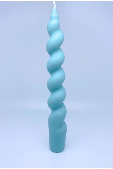 Mavi Spiral Burgu Şamdan Mum ürün görseli 1