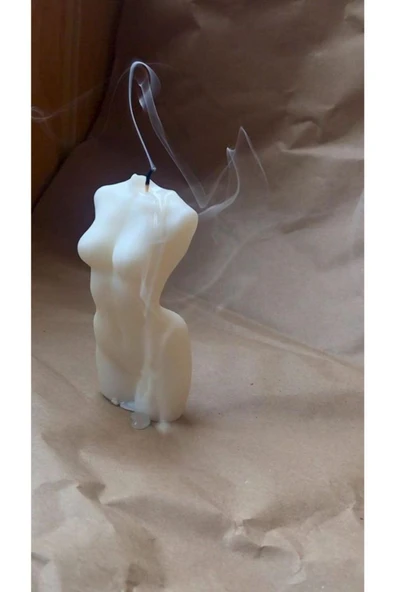 Beyaz Kokulu Venüs Kadın Dekoratif Vücut Mum -12 Cm ürün görseli 1
