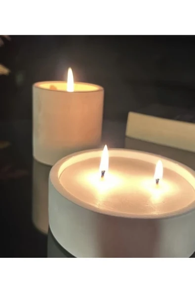 Meditasyon Okyanus Kokulu Beton Saksılı Dekoratif Mum ürün görseli 1