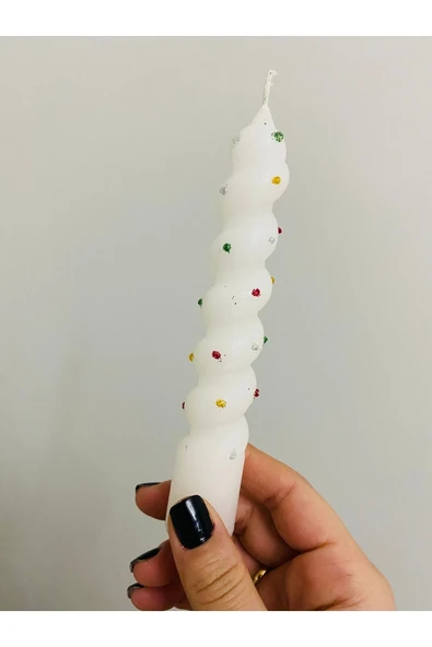 Tekli Simli Kokulu Burgu Şamdan Mum 15 Cm ürün görseli 1