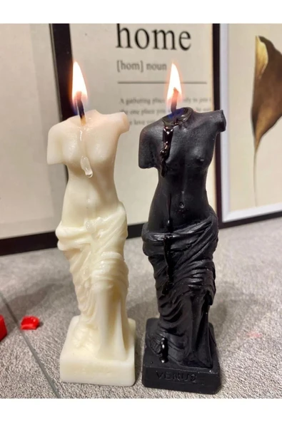 Venüs Kadın 2li Body Mum 12 Cm Siyah Beyaz ürün görseli 1