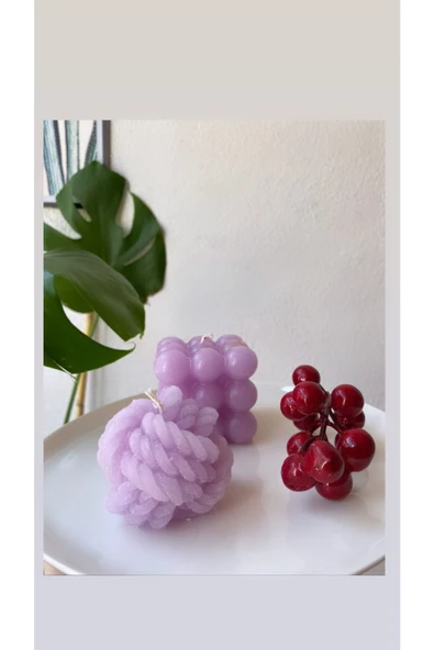 Bubble Mum Ve Yumak Lila Mum ürün görseli 1